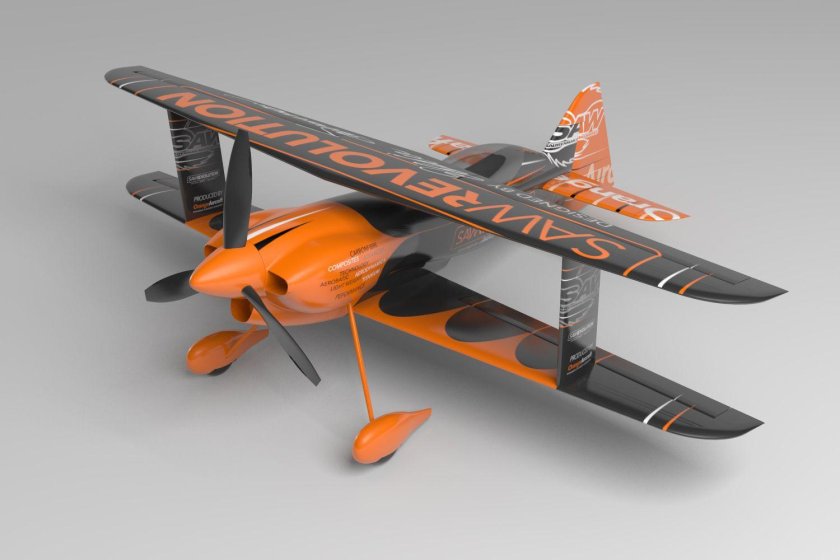 Оранжевый самолет модель