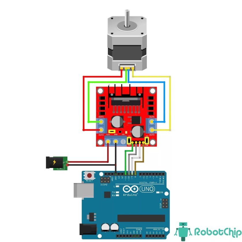 L298n шаговый двигатель