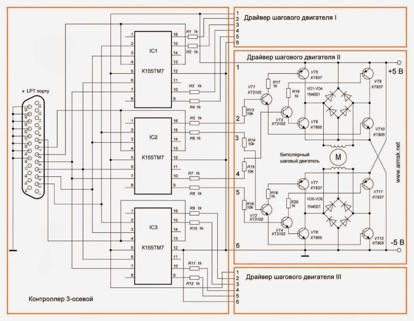 Драйвер управления шаговым двигателем