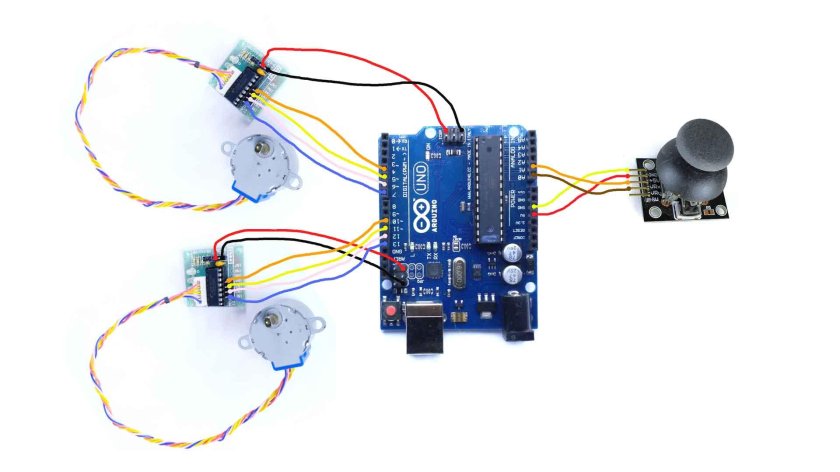 Шаговый двигатель управление джойстиком ардуино