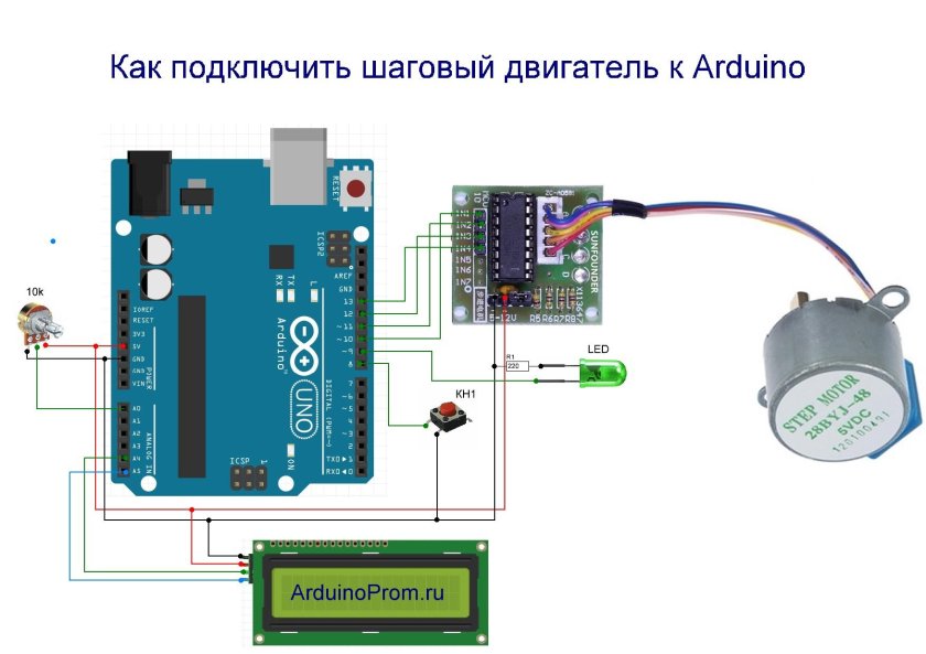 Как подключить шаговый двигатель