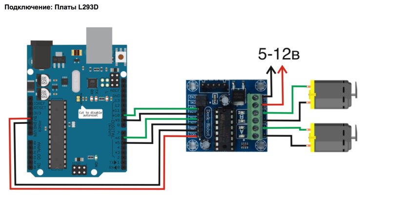 Ардуино нано + l293d