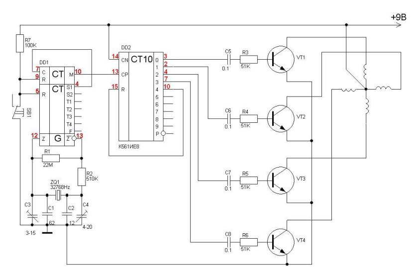 Схема подключения ne555 для шагового двигателя