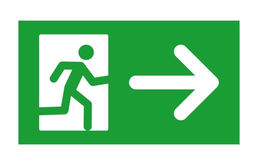 Знак выход зеленый