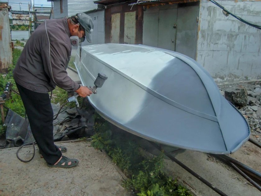 Покраска алюминиевой лодки
