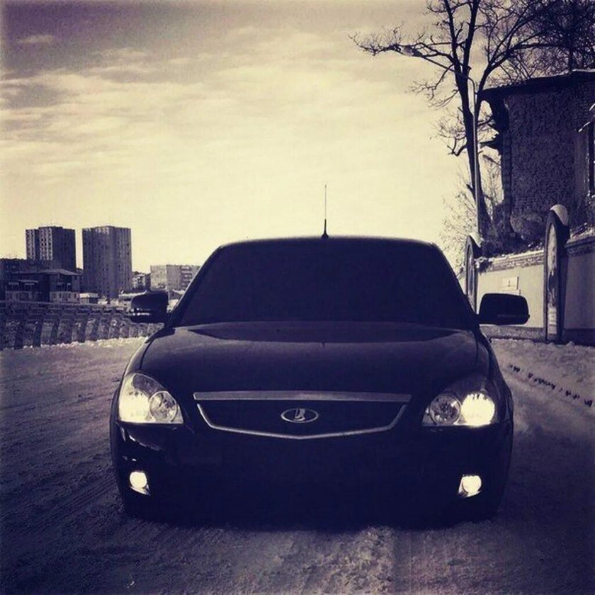 Приора 2 черная тонированная