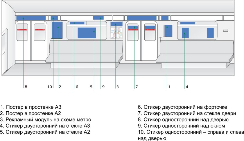 Схема вагона метро Москва-2020