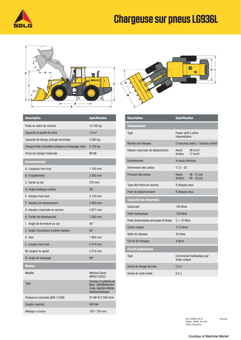 Заправочные емкости погрузчика SDLG 956