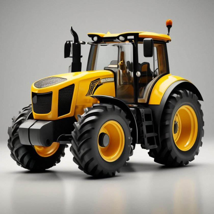 Трактор желтый