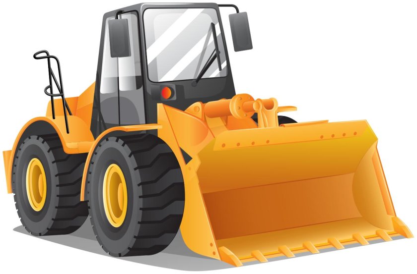 Экскаватор погрузчик бульдозер вектор