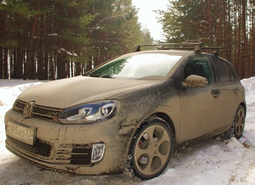 Грязная машина зимой