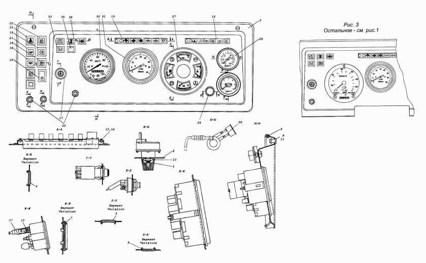 Контрольные лампы панели приборов КАМАЗ 6520 евро