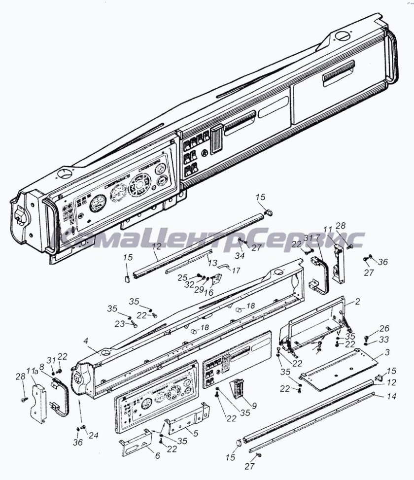 Приборная панель КАМАЗ 6520