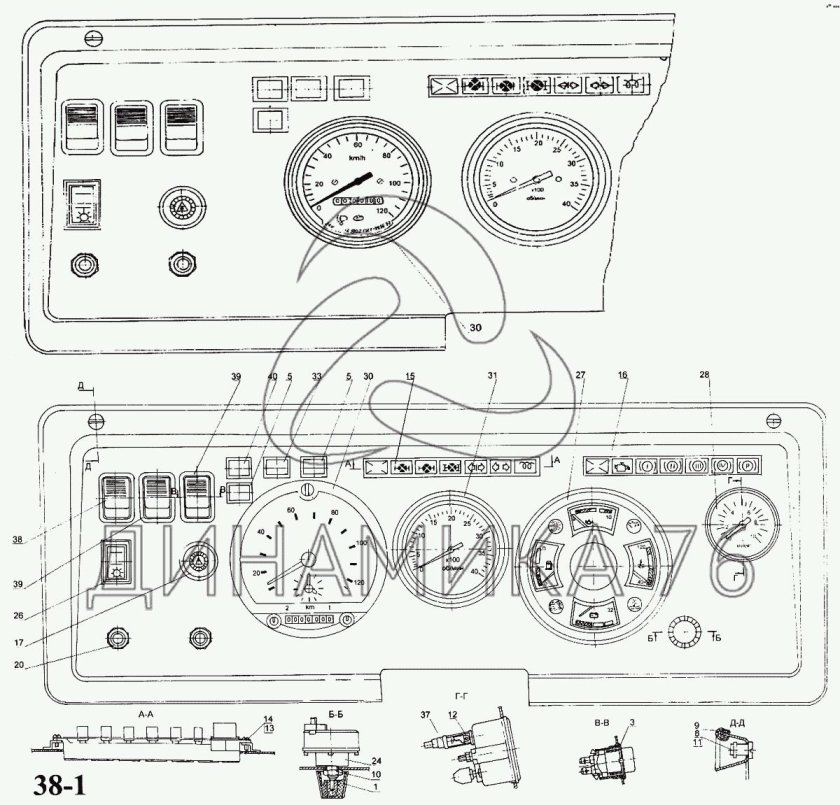 Щиток приборов КАМАЗ 43114