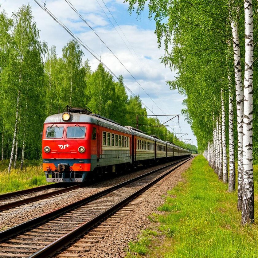 Поезд на железной дороге