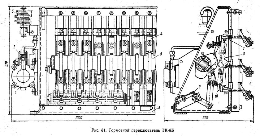 Тормозной переключатель электровоза вл 10
