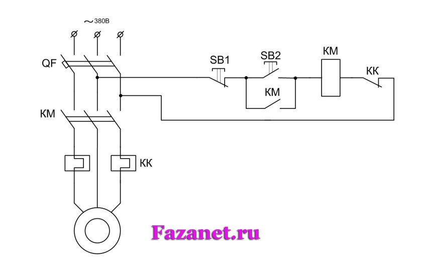 Монтажная схема подключения реверсивного магнитного пускателя 380в