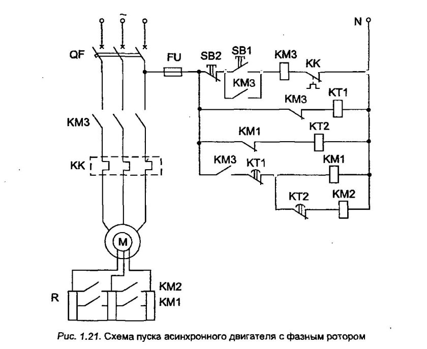 Схема прямого пуска электродвигателя 220