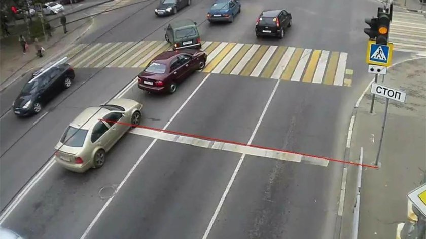 Пересечение стоп линии