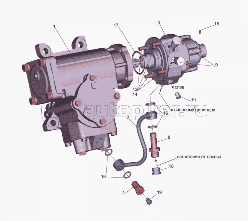 Механизм рулевой МАЗ 64221-3400010-10