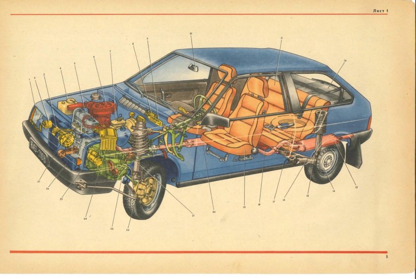 Компоновка автомобиля ВАЗ 2108
