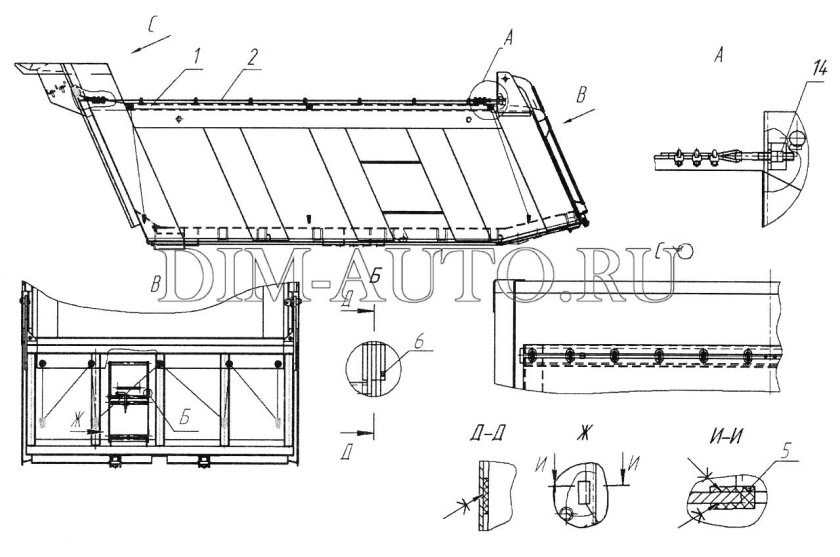 Кузов КАМАЗ 65115 механизм полога