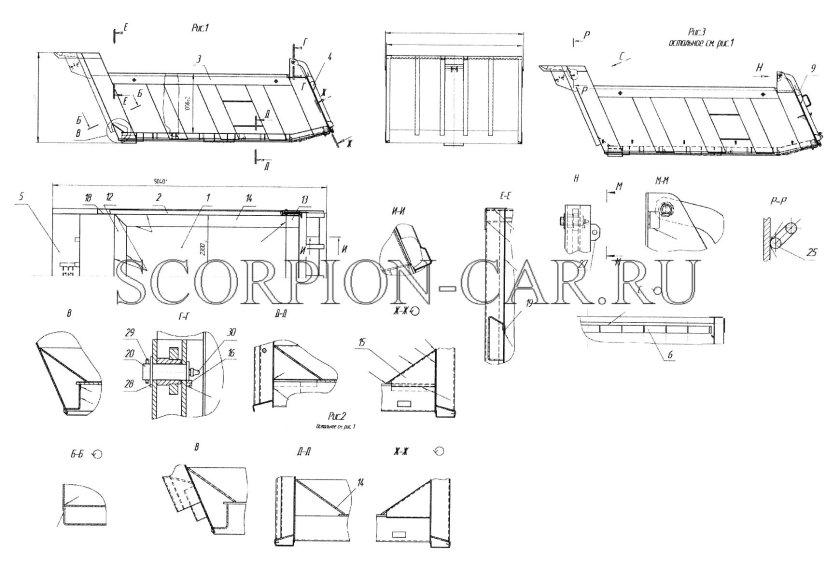 Задний борт на КАМАЗ 6520 чертеж