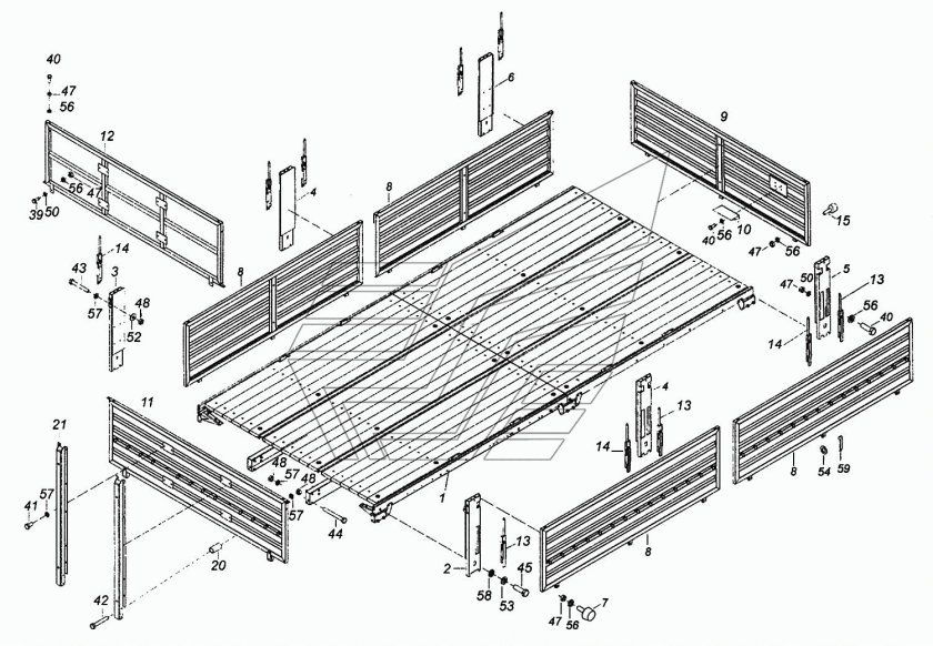 Основание платформы КАМАЗ 4308