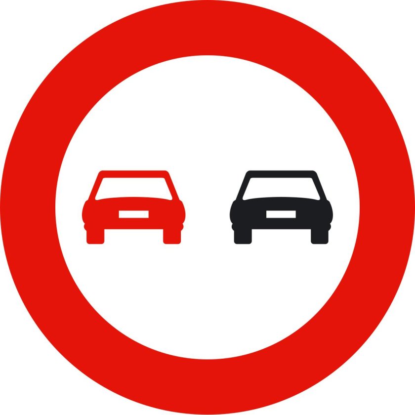 Знак запрет обгона