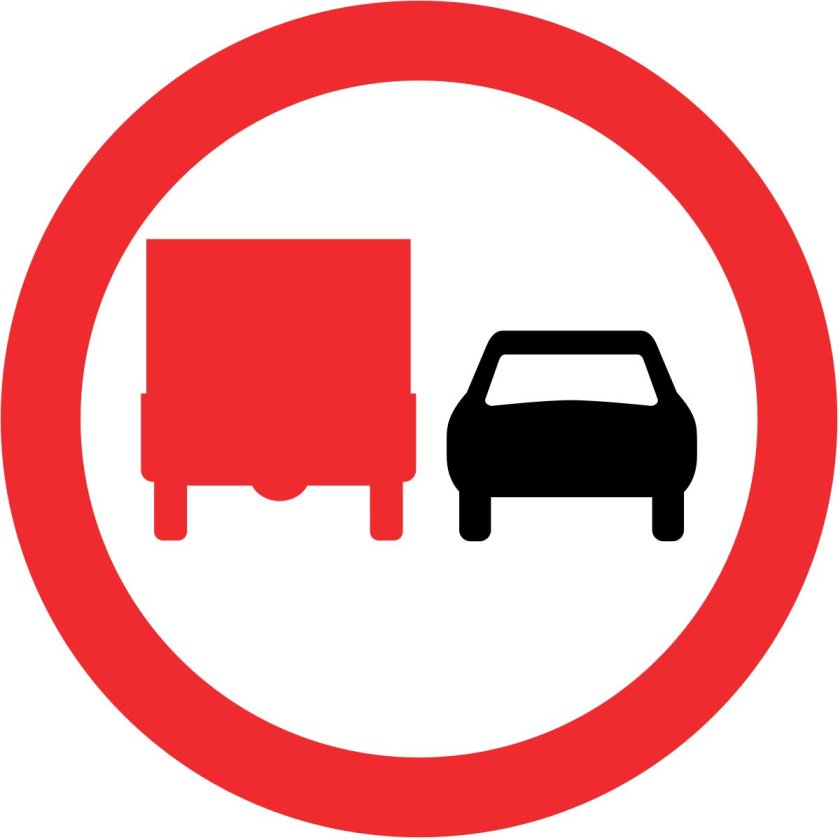 Обгон грузовым автомобилям запрещен