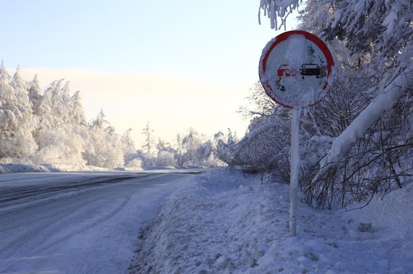 Дорожные знаки зимой