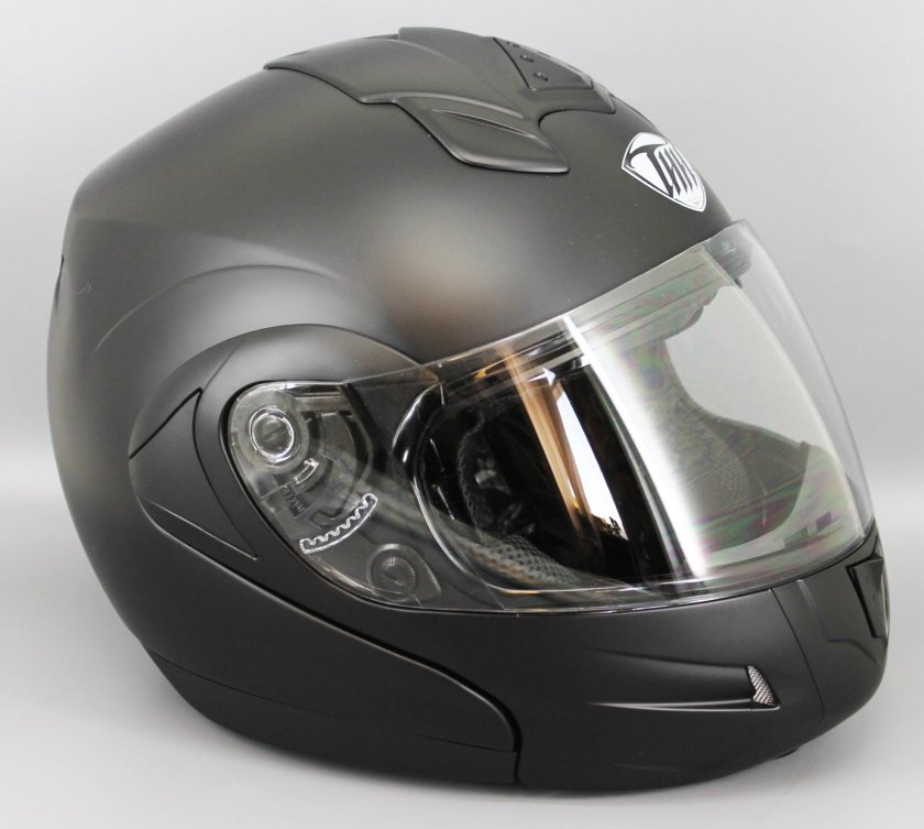 Мотошлем "THH" T-796a Matte BLK 2-стекла трансформ