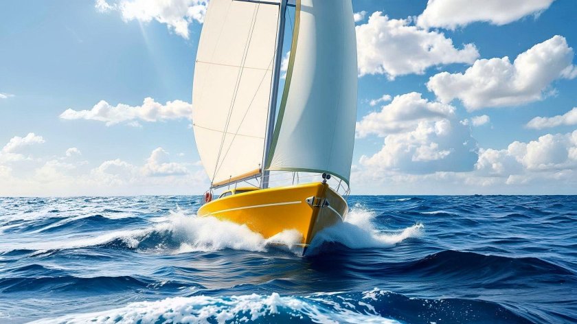 Яхта с парусами