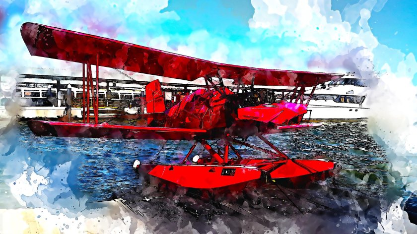 Гидроплан красный