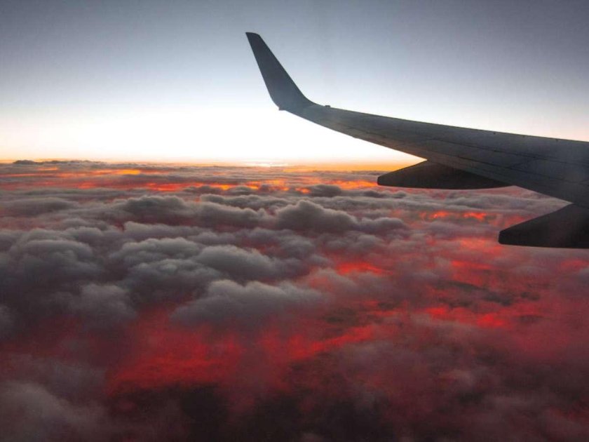 Закат из самолета