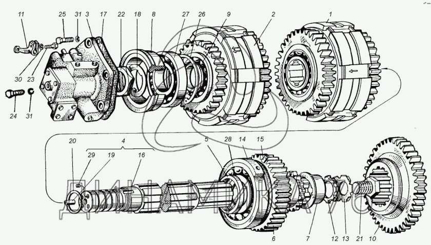 Коробка передач т 150 схема переключения