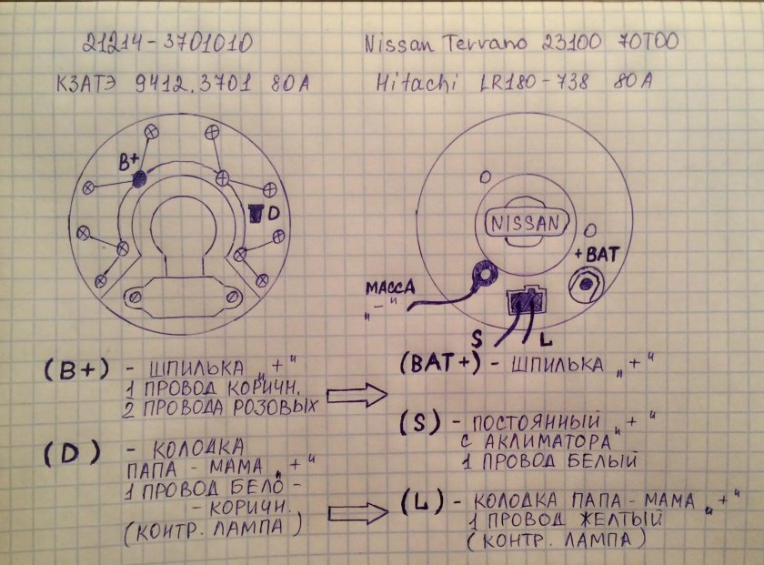 Генератор ТД 27 схема подключения