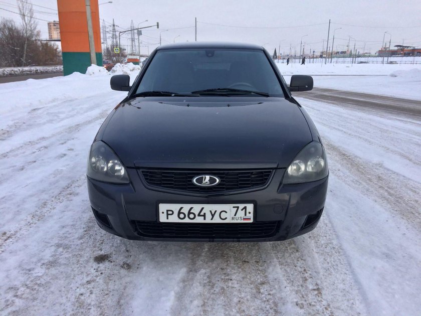 Приора 1 хэтчбек черная антихром