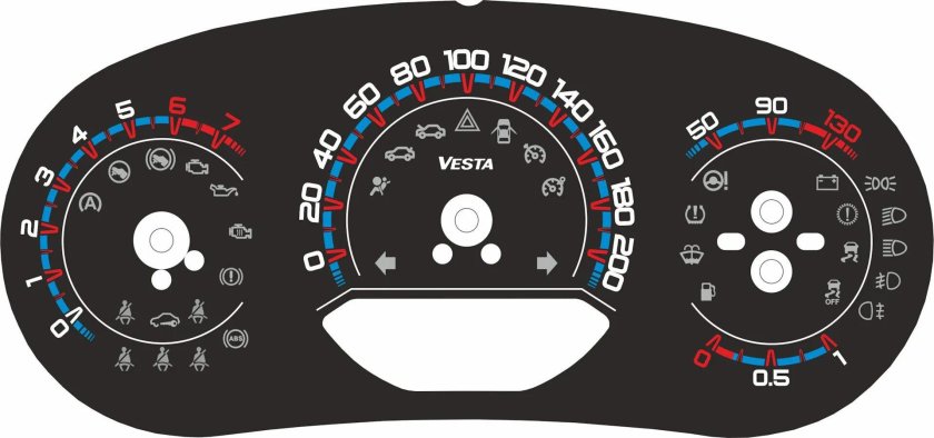 Шкалы приборной панели Веста