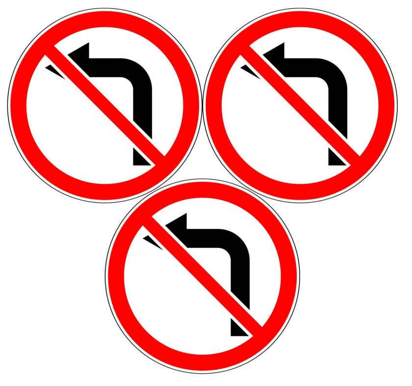 Поворот направо запрещен знак