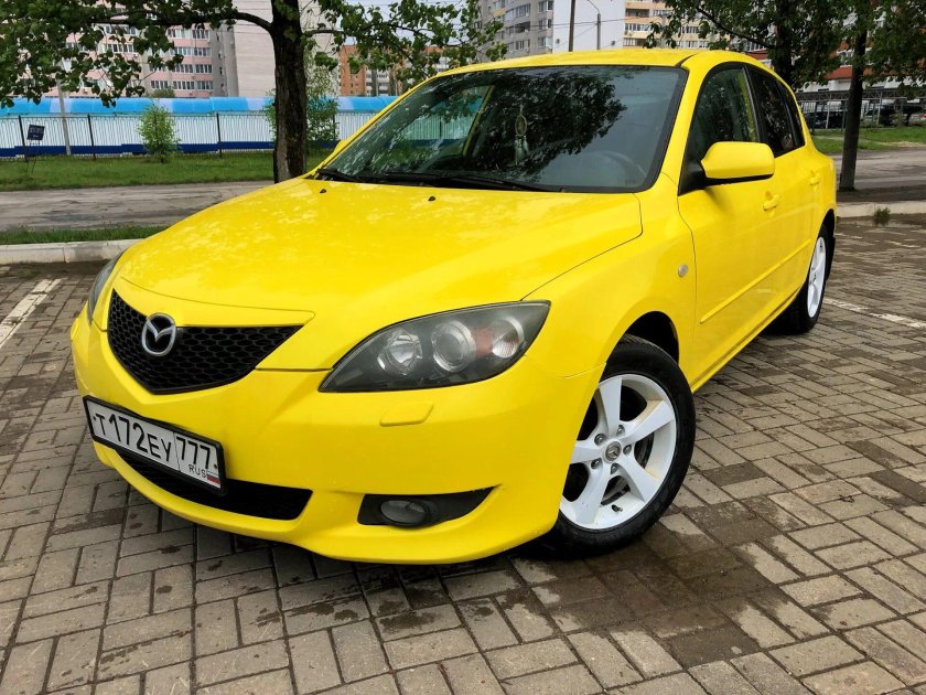 Yellow Mazda 3