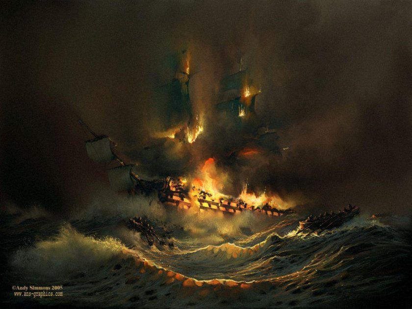 Корабль в огне