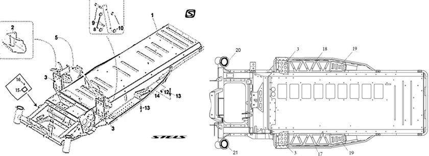 Рама снегохода стелс Росомаха 800