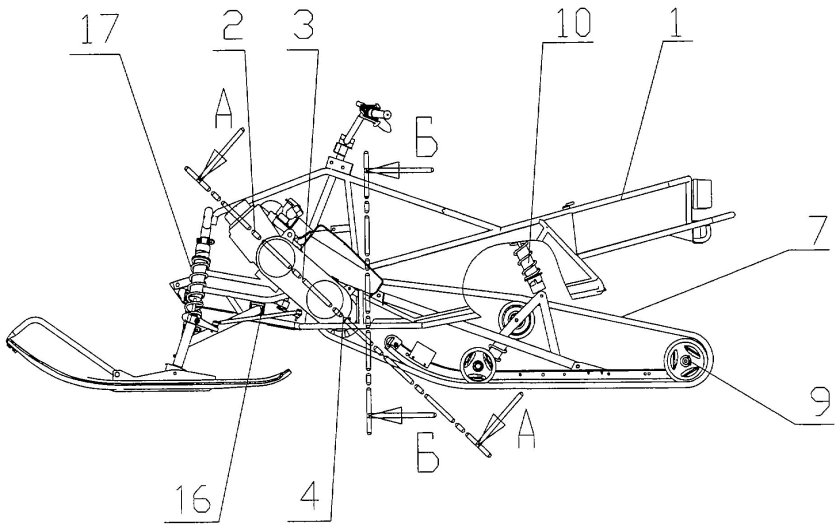 Снегоход Тайга 500 рама чертеж