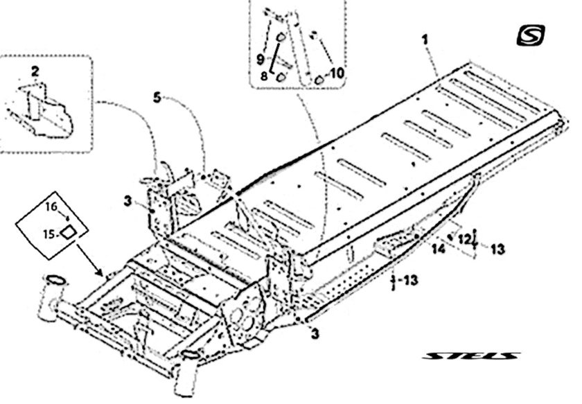 Рама снегохода Тайга 500