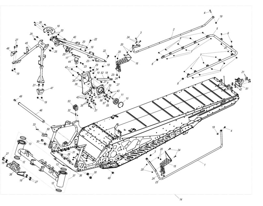 Снегоход Тайга 500 рама чертеж