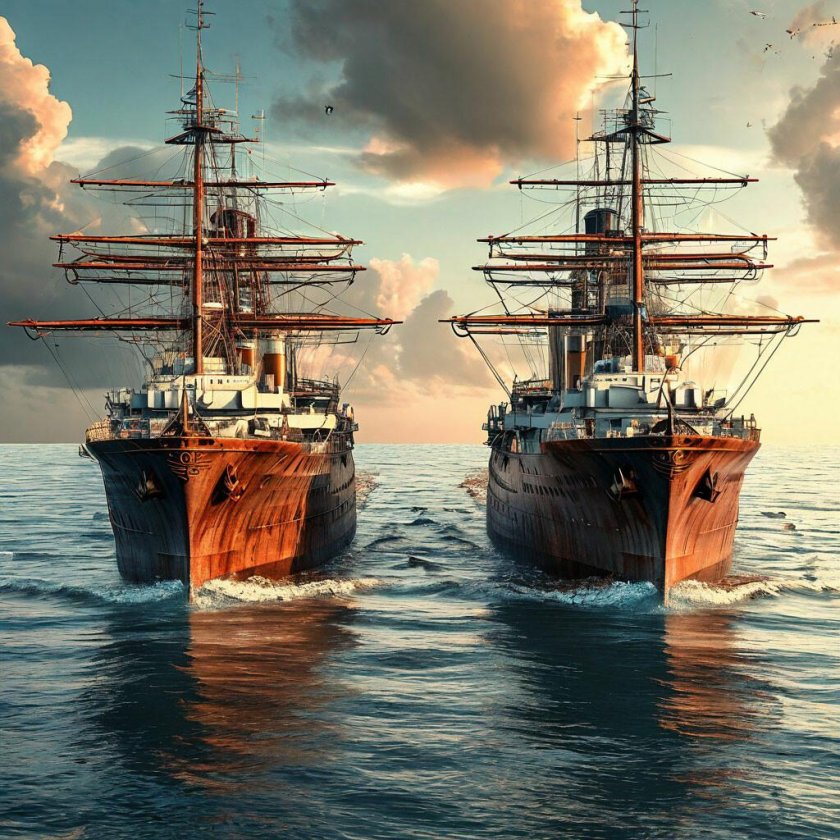 Картина корабли