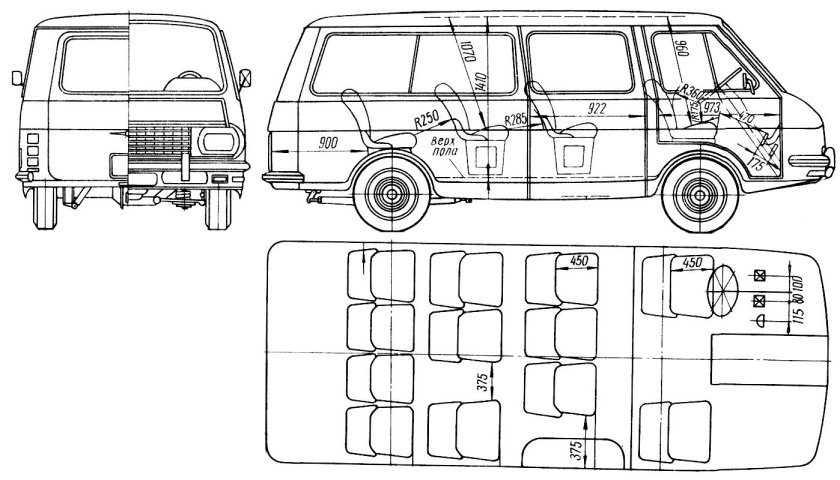 РАФ-2203 Латвия чертеж