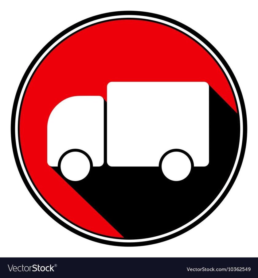 Знак грузовая машина в Красном круге