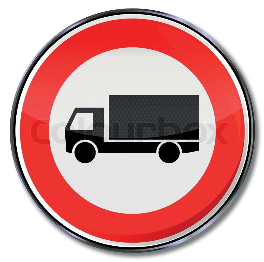 Грузовик с дорожными знаками